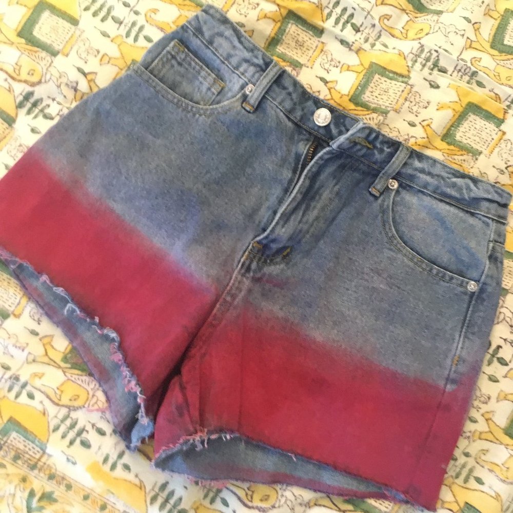 Tye Dye Pink Ombre Jean Shorts